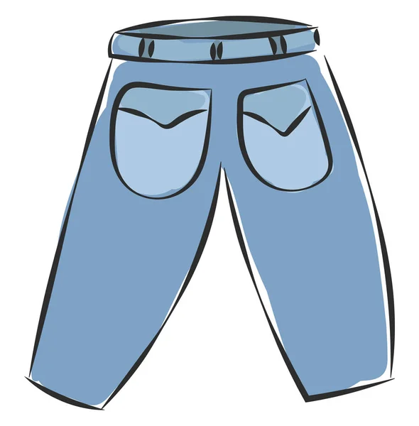 Portret van een showcase blauw-gekleurde jeans Pant vector of kleur i — Stockvector