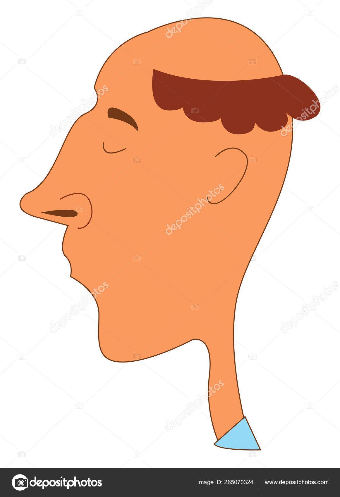 Retrato de un hombre de aspecto gracioso visto desde un lado y montado  Vector de stock #265070324 de ©Morphart, image size:1162x1700