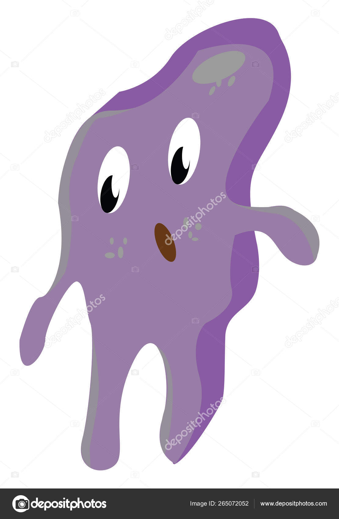 Ilustração Do Desenho Animado Do Vetor Do Monstro Roxo Com Uma