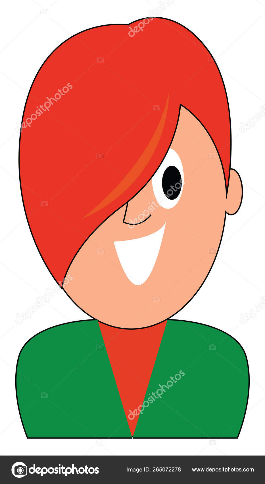 一个小男孩的剪贴画在他的头部矢量或颜色染色他的头发图库矢量图©Morphart 265072278, image size:933x1700