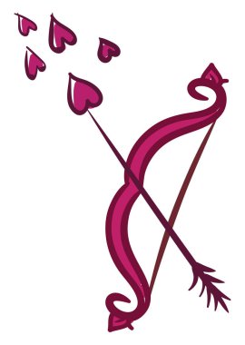 Bir ok ile vurulduğunda Bow güzel kalpleri vektör veya col bültenleri