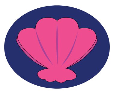 Pembe renkli istiridye şeklinde deniz kabuğu vektörü veya kolosportresi