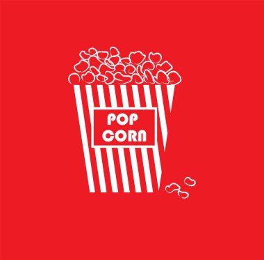 Beyaz çizgili büyük bir kağıt torba içinde nefis patlamış mısır Portresi