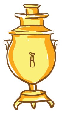 Oval şekilli Rus samovar vektörü veya renk illust Clipart