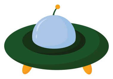 Bir UFO vektör veya renk Illustration clipart