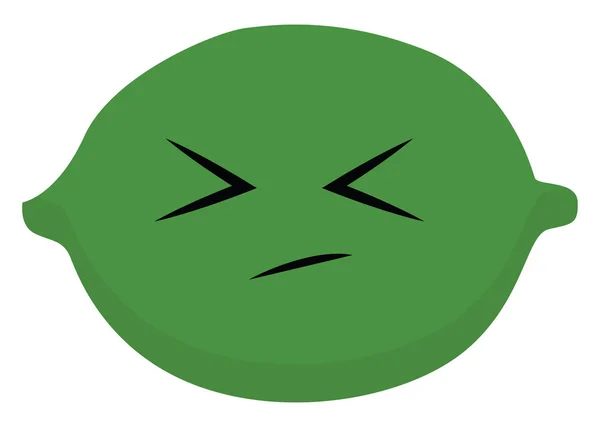 Emoji triste verde lima vector o ilustración de color — Vector de stock