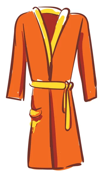 Een vitrine oranjekleurige badjas over witte achtergrond vector — Stockvector