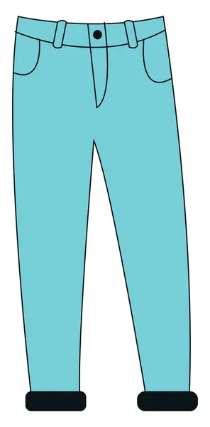 Portrait of a showcase blue-colored pant vector or color illustr — Stock Vector