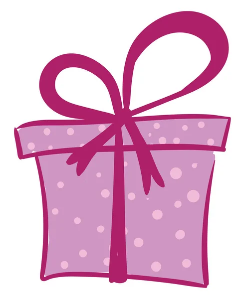 Zeichnung eines lila farbigen Geschenkkartons oder einer farbigen Illustratio — Stockvektor