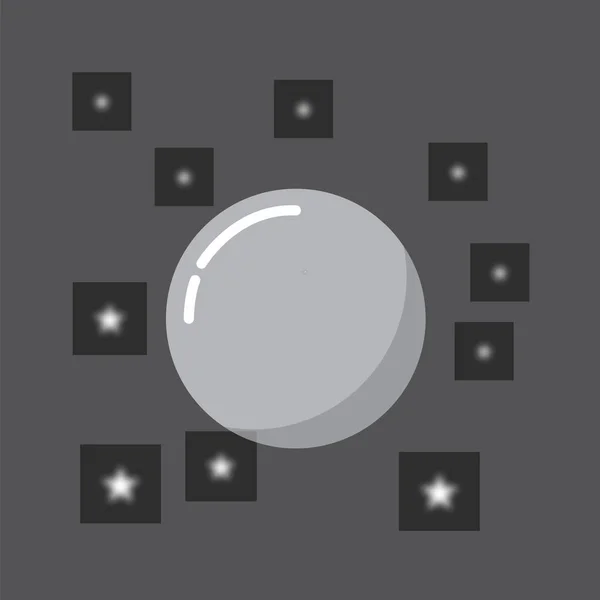 Ritratto di un pianeta su sfondo grigio raffigurato con regolare — Vettoriale Stock