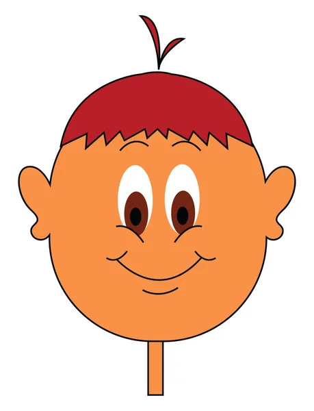 Clipart de um menino com vetor de cor de cabelo vermelho ou ilustratio cor — Vetor de Stock