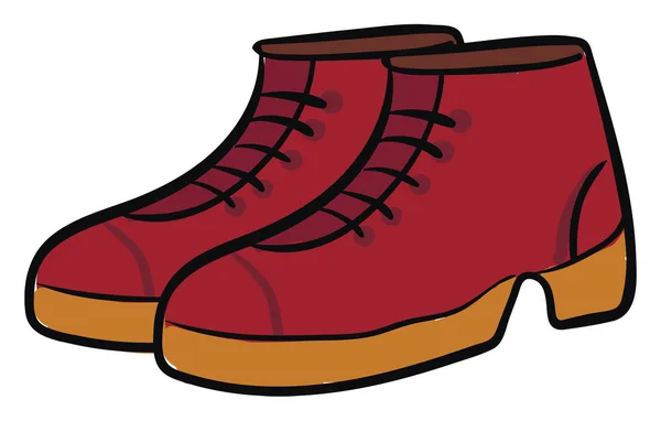 Clipart d'une paire de chaussures de coupe de couleur rouge vecteur ou illus de couleur — Image vectorielle