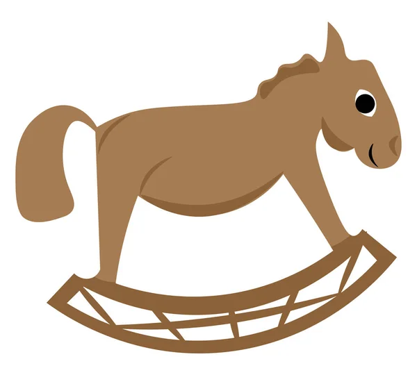 Clipart of a brown-colored toy rocking horse vector or color ill — Stock Vector