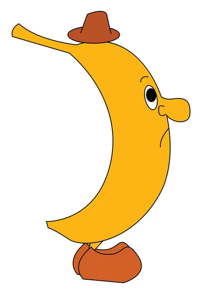 Emoji ze smutného banánového vektoru nebo barevné ilustrace — Stockový vektor