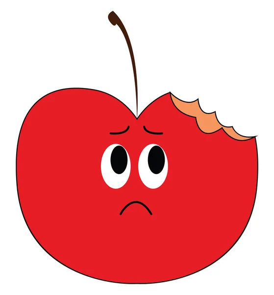 Emotikon smutny wektor jabłko lub kolorowe ilustracji — Wektor stockowy