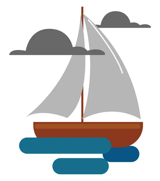Clipart-ul unui vector de barcă sau ilustrație color — Vector de stoc
