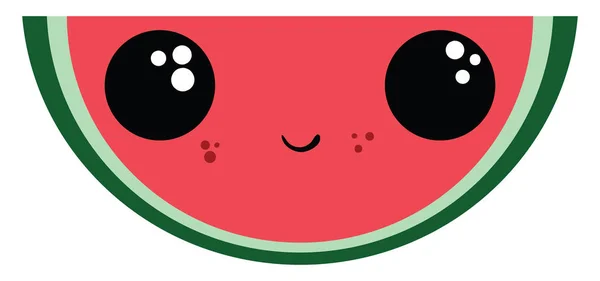 Emoji of a sliced watermelon vector or color illustration — Stock Vector