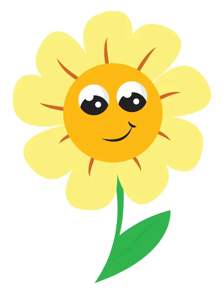 En leende solros vektor eller färg illustration — Stock vektor