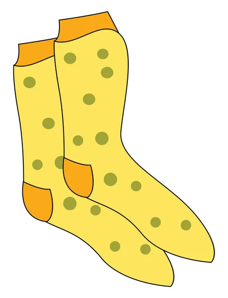 Clipart d'une paire de chaussettes couleur jaune vitrine vecteur ou col — Image vectorielle