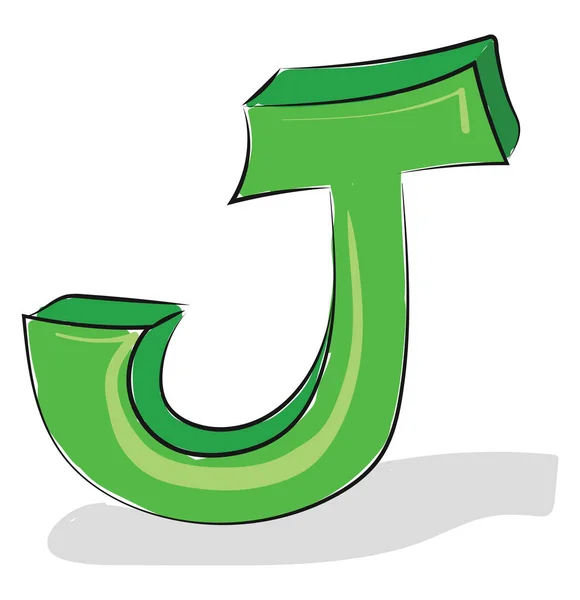 Letter J alphabet vector or color illustration — Stock Vector