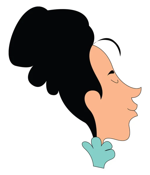 Izole beyaz groun üzerinde set updo saç modeli bir kadının Clipart — Stok Vektör