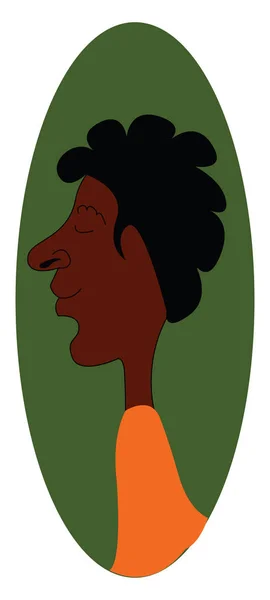 Portret van een jonge zwarte man ingesteld op geïsoleerde groene achtergrond v — Stockvector