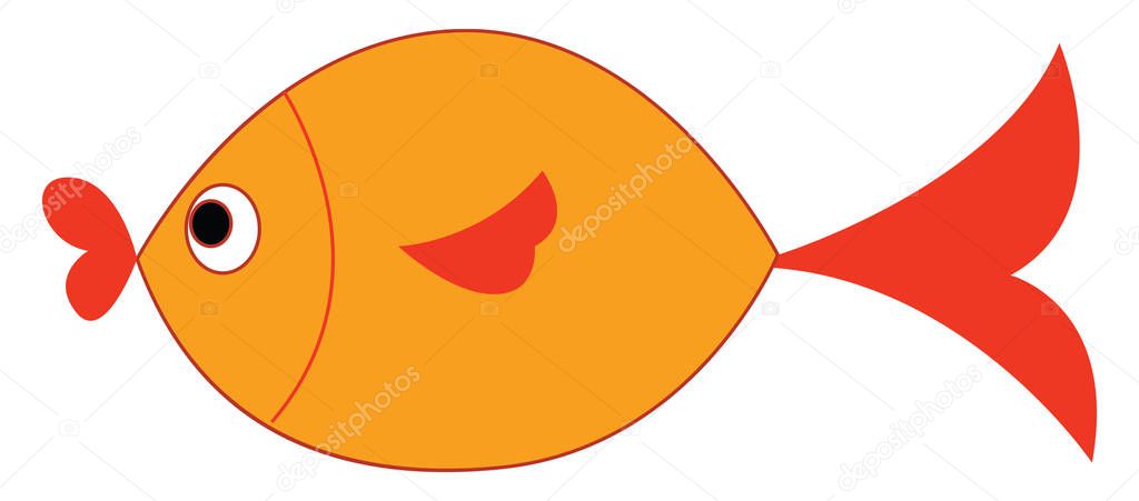 Clipart of a yellow-colored fish vector or color illustration
