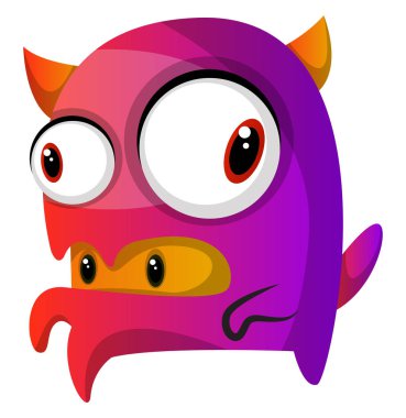 Ağzına illüstrasyon vect içinde bir canavar ile Mor canavar