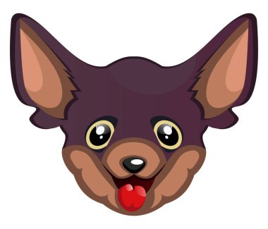 Beyaz arka plan üzerinde Silly Chihuahua illüstrasyon vektör