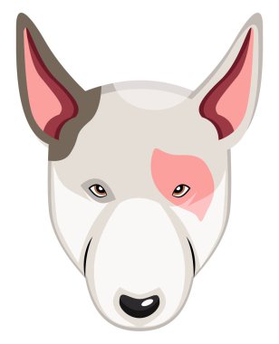 Beyaz arka planda bullterrier illüstrasyon vektörü