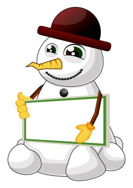 Beyaz arka plan üzerinde tablo illüstrasyon vektörü ile Kardan Adam