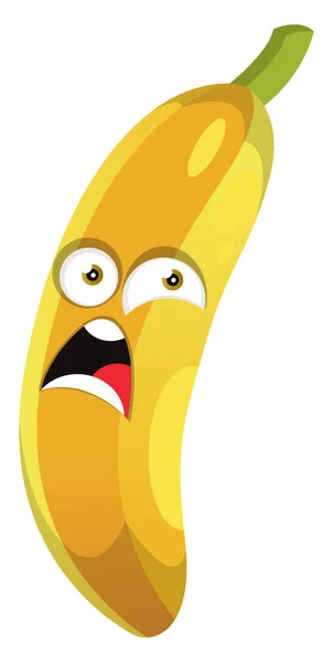 Scared Banana ilustracja wektor na białym tle — Wektor stockowy