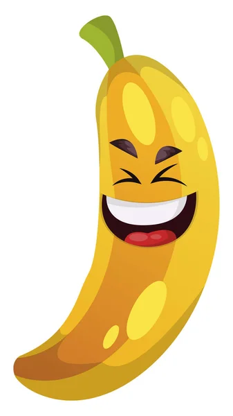 Crazy Banana skratta illustration vektor på vit bakgrund — Stock vektor