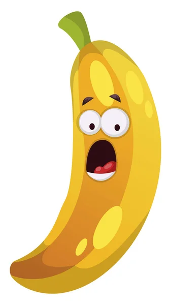Zaskoczony banan ilustracja wektor na białym tle — Wektor stockowy