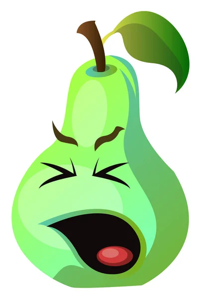 Pear sick face illustration vector on white background — Stock Vector