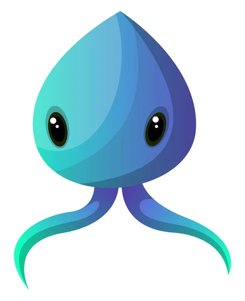 Vector de ilustración monstruo meduza azul sobre fondo blanco — Vector de stock