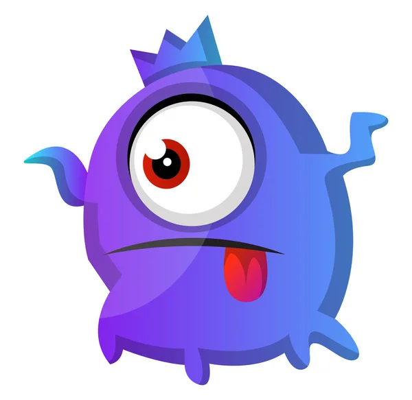 One Eyed Purple monster met tong uit illustratie vector op w — Stockvector