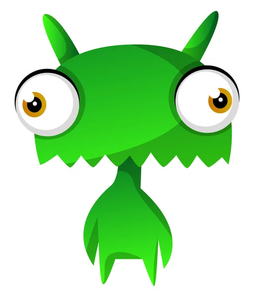 Grüne niedliche Monster Illustration Vektor auf weißem Hintergrund — Stockvektor