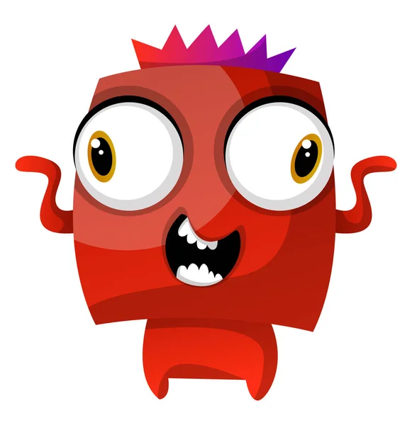 Czerwony taniec potwór z koronką ilustracji wektor na białym ba — Wektor stockowy
