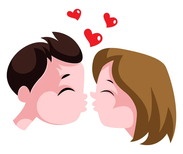 Joven chico y una chica en el amor vector ilustración en blanco backgr — Vector de stock