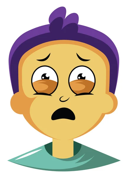 Guy with purple hair is feeling emotional illustration vector on — Stock Vector