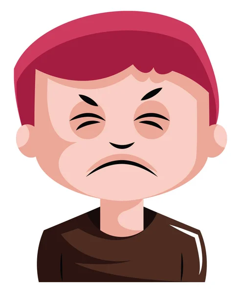 Man with red hair is very irritated illustration vector on white — Stock Vector
