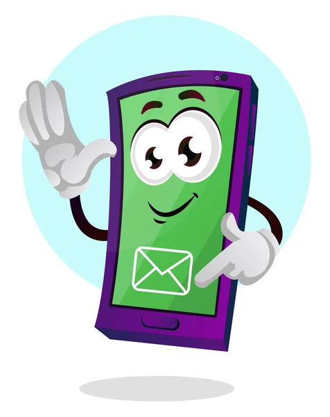 Emoji móvil que muestra el icono del mensaje vector de ilustración en blanco b — Archivo Imágenes Vectoriales