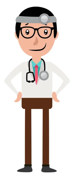 Lekarz z stetoskop wokół jego ilustracja wektor szyi — Wektor stockowy