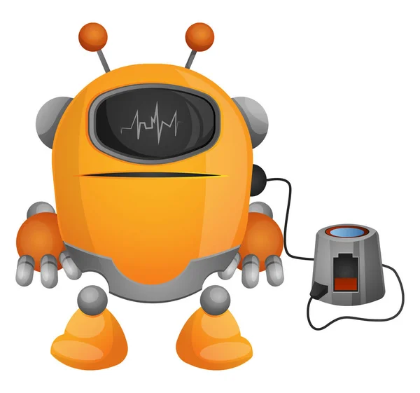 Cartoon robot op de lader illustratie vector op witte backgr — Stockvector