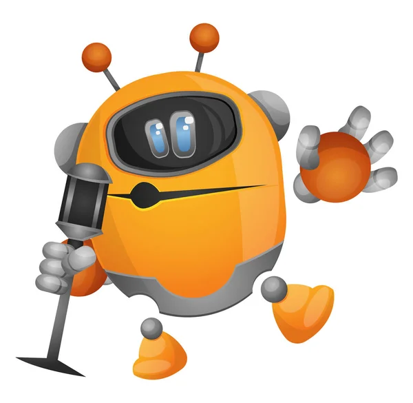 Cartoon robot zingen illustratie vector op witte achtergrond — Stockvector