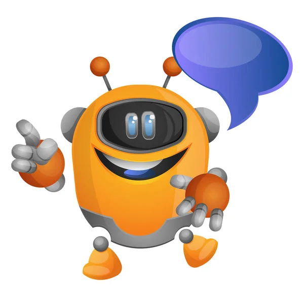 Cute pomarańczowy Robot z tekstem Bubble ilustracji wektor na — Wektor stockowy