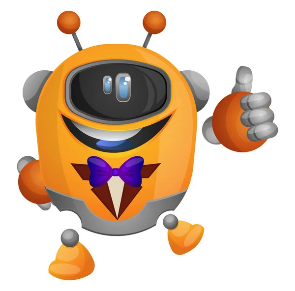 Oranje robot in een Tuxedo illustratie vector op witte achtergrond — Stockvector