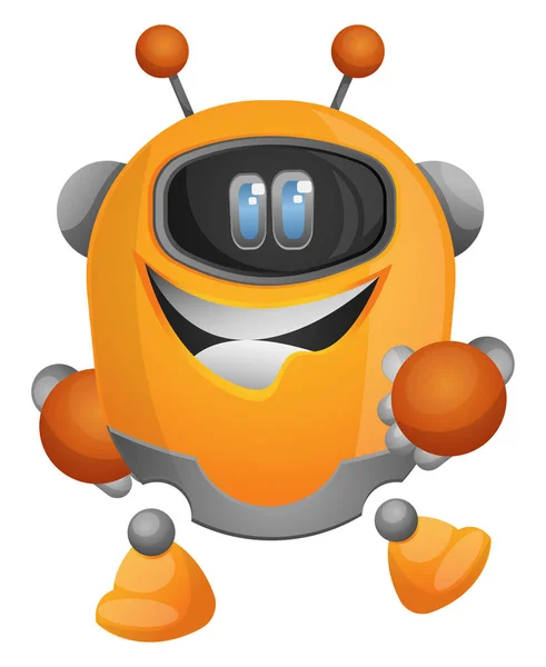 Vrolijke cartoon robot illustratie vector op witte achtergrond — Stockvector