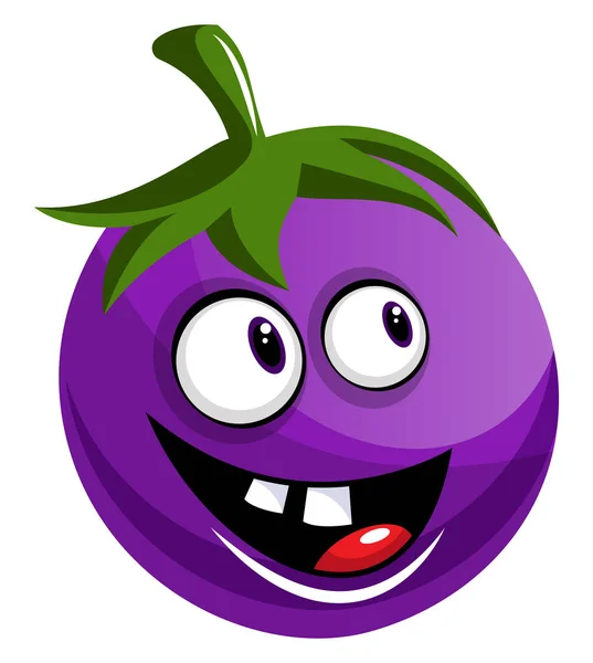 Alegre vector de ilustración brinjal sobre fondo blanco — Vector de stock